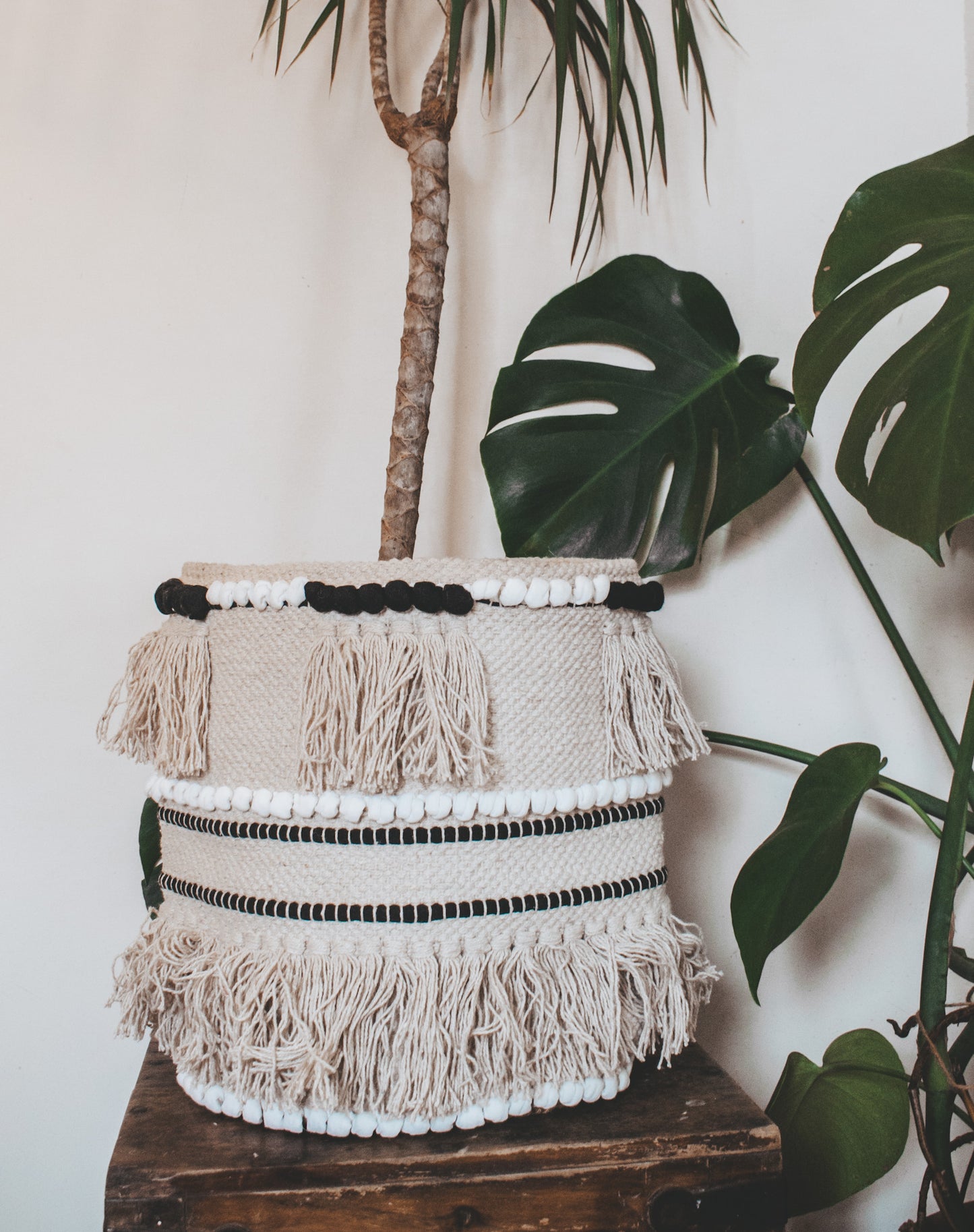 Tide Lines Woven Basket