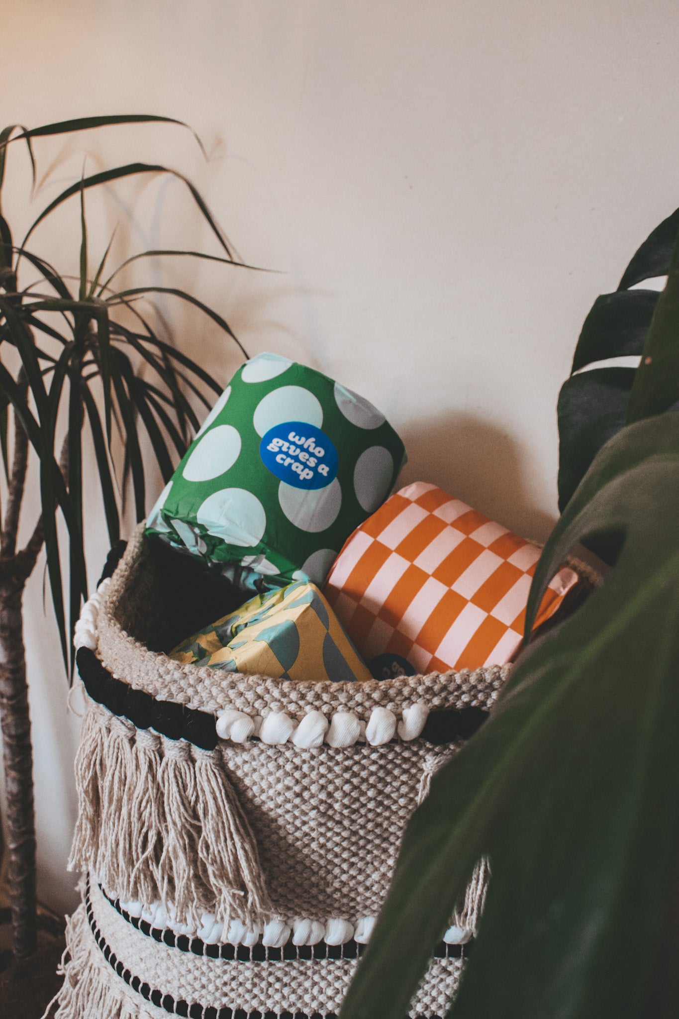 Tide Lines Woven Basket