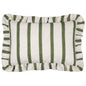 Connie Striped Ruffle Cushion Moss: Moss / Polyester Filled / 35 x 50cm