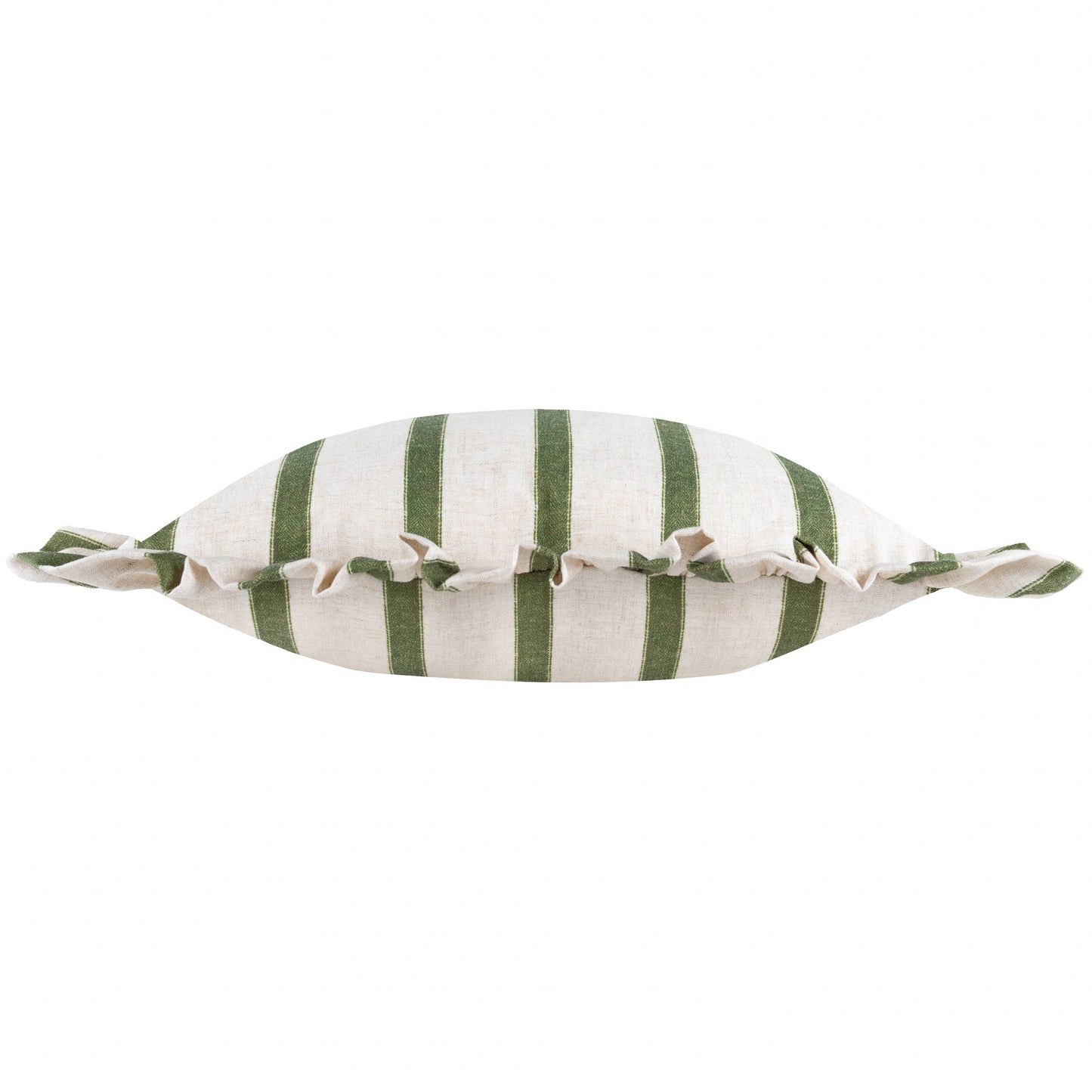 Connie Striped Ruffle Cushion Moss: Moss / Polyester Filled / 35 x 50cm