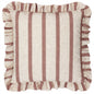 Connie Square Striped Ruffle Cushion Clay Pink: Clay Pink / Polyester Filled / 45 x 45cm