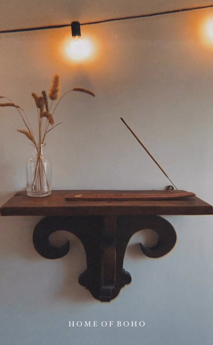 Namaste Scents Brass Inlay Mango Wood Incense Holder