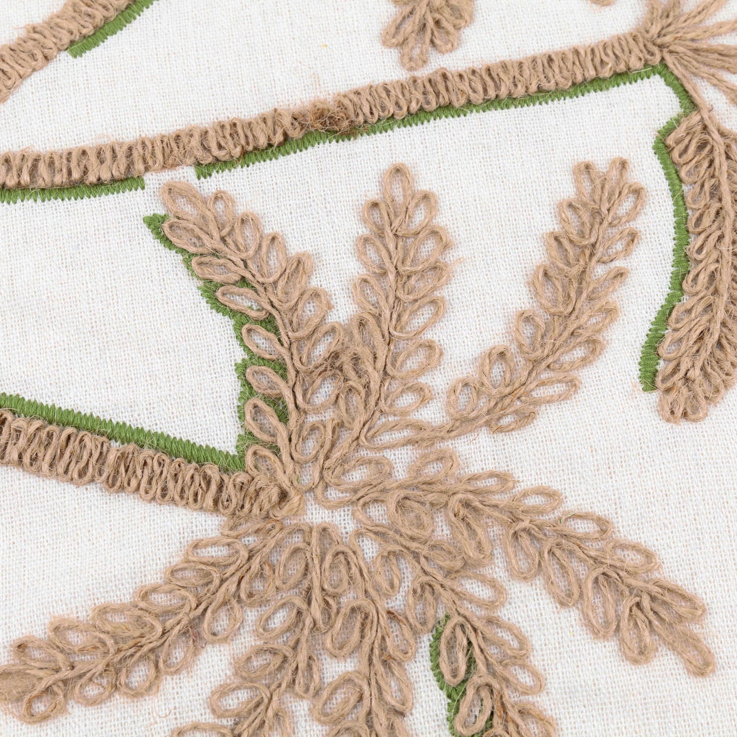 Palm Embroidered Cushion Green: Green / Polyester Filled / 45 x 45cm