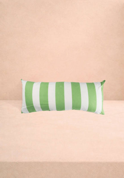 Poppy Sage Cabana Stripe Long Lumbar Cushion Cover