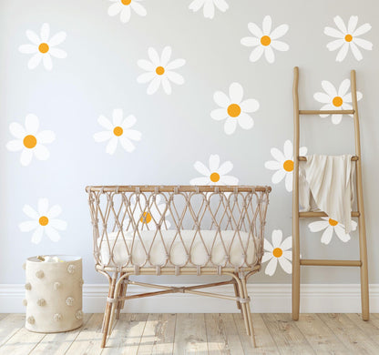 Daisy Wall Decals | Nursery Decor | Kids Room Wall Art | Removable Flower Wall Stickers